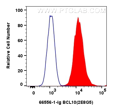 FC experiment of Jurkat using 66556-1-Ig (same clone as 66556-1-PBS)