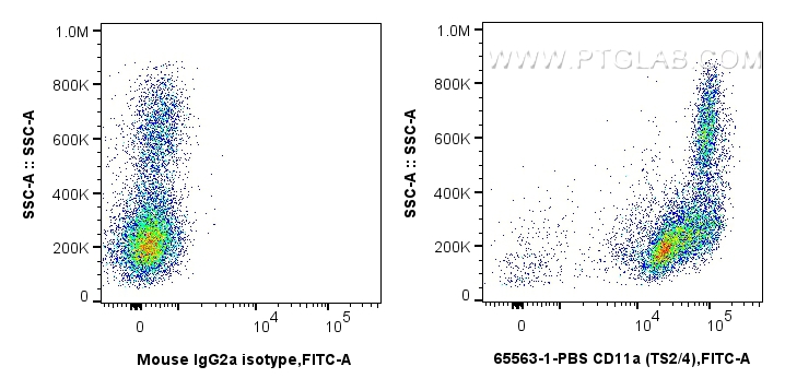 FC experiment of human PBMCs using 65563-1-PBS