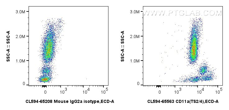 FC experiment of human peripheral blood lymphocytes using CL594-65563