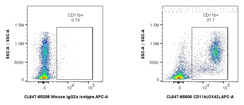 FC experiment of rat bone marrow cells using CL647-65606