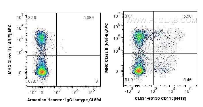 FC experiment of mouse splenocytes using CL594-65130