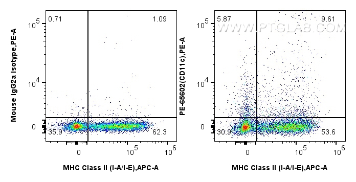 FC experiment of mouse splenocytes using PE-65602