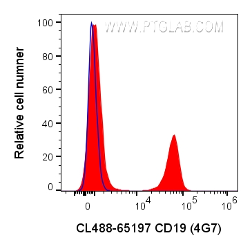 FC experiment of human PBMCs using CL488-65197
