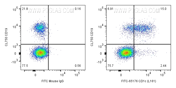 FC experiment of human PBMCs using FITC-65176