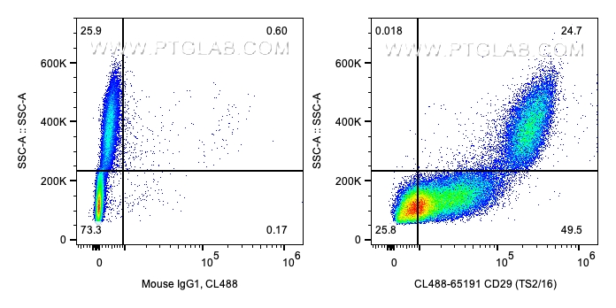 FC experiment of human PBMCs using CL488-65191