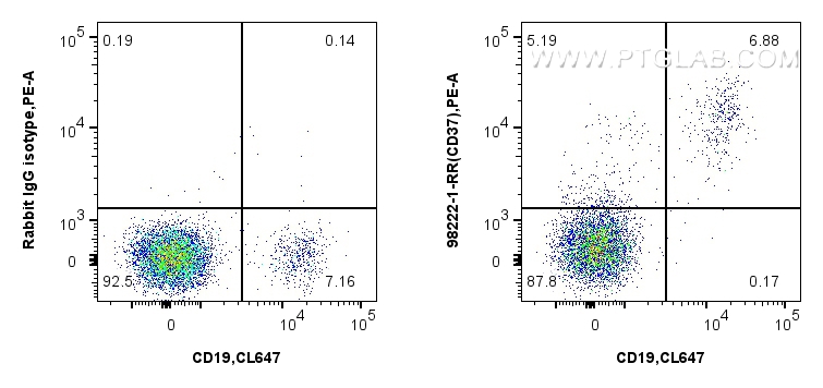 FC experiment of human PBMCs using 98222-1-RR