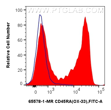 FC experiment of rat splenocytes using 65578-1-MR
