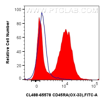 FC experiment of rat splenocytes using CL488-65578