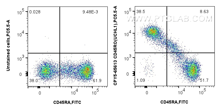 FC experiment of human PBMCs using CPY5-65613