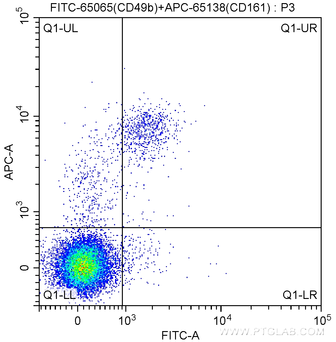 FC experiment of mouse splenocytes using FITC-65065