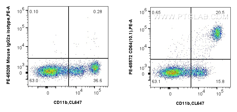 FC experiment of human PBMCs using PE-65572