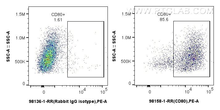 FC experiment of mouse peritoneal macrophages using 98158-1-RR