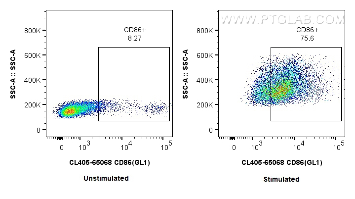 FC experiment of C57BL/6 mouse splenocytes using CL405-65068