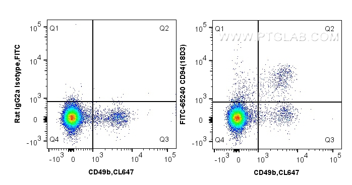 FC experiment of mouse splenocytes using FITC-65240