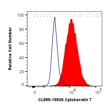 FC experiment of HeLa using CL555-15539