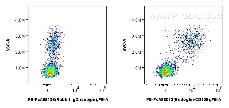 FC experiment of human PBMCs using PE-FcA98013