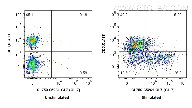 FC experiment of mouse splenocytes using CL750-65261