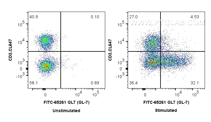 FC experiment of mouse splenocytes using FITC-65261