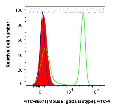 FC experiment of human PBMCs using FITC-65571