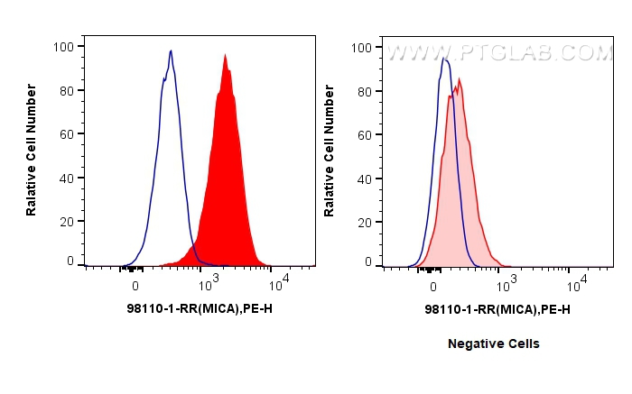 FC experiment of HeLa using 98110-1-RR (same clone as 98110-1-PBS)