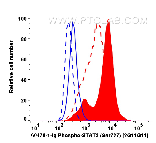 FC experiment of HeLa using 60479-1-Ig (same clone as 60479-1-PBS)