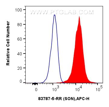 FC experiment of HeLa using 83787-5-RR (same clone as 83787-5-PBS)