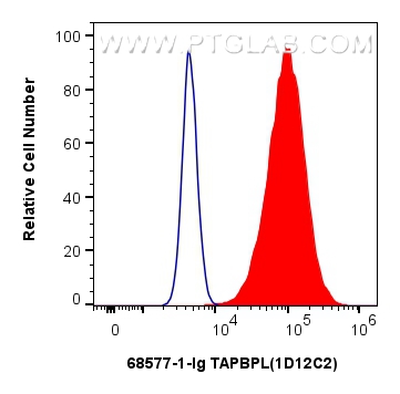 FC experiment of A431 using 68577-1-Ig (same clone as 68577-1-PBS)