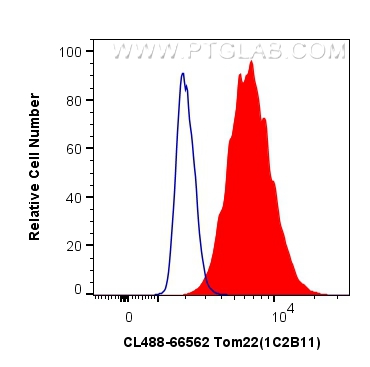 FC experiment of HEK-293 using CL488-66562